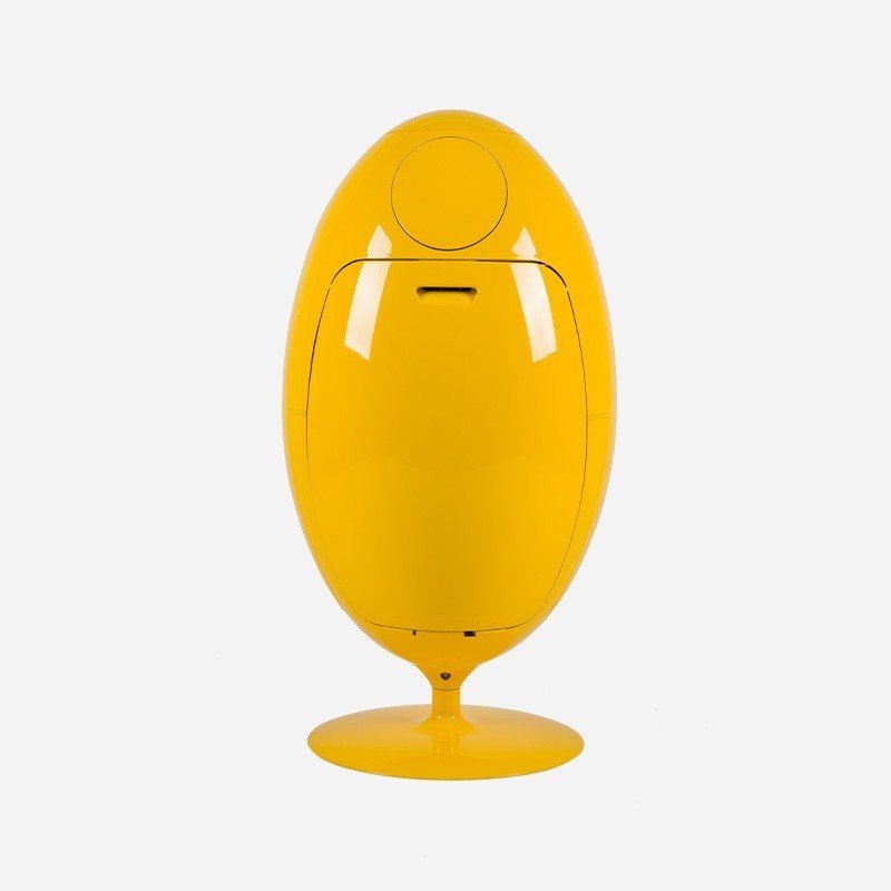 Cestini per rifiuti: Mülleimer Ovetto Soldi Design gelb Space Age – Nuovo e nell'imballaggio originale da Zürich venduto da re.naissance