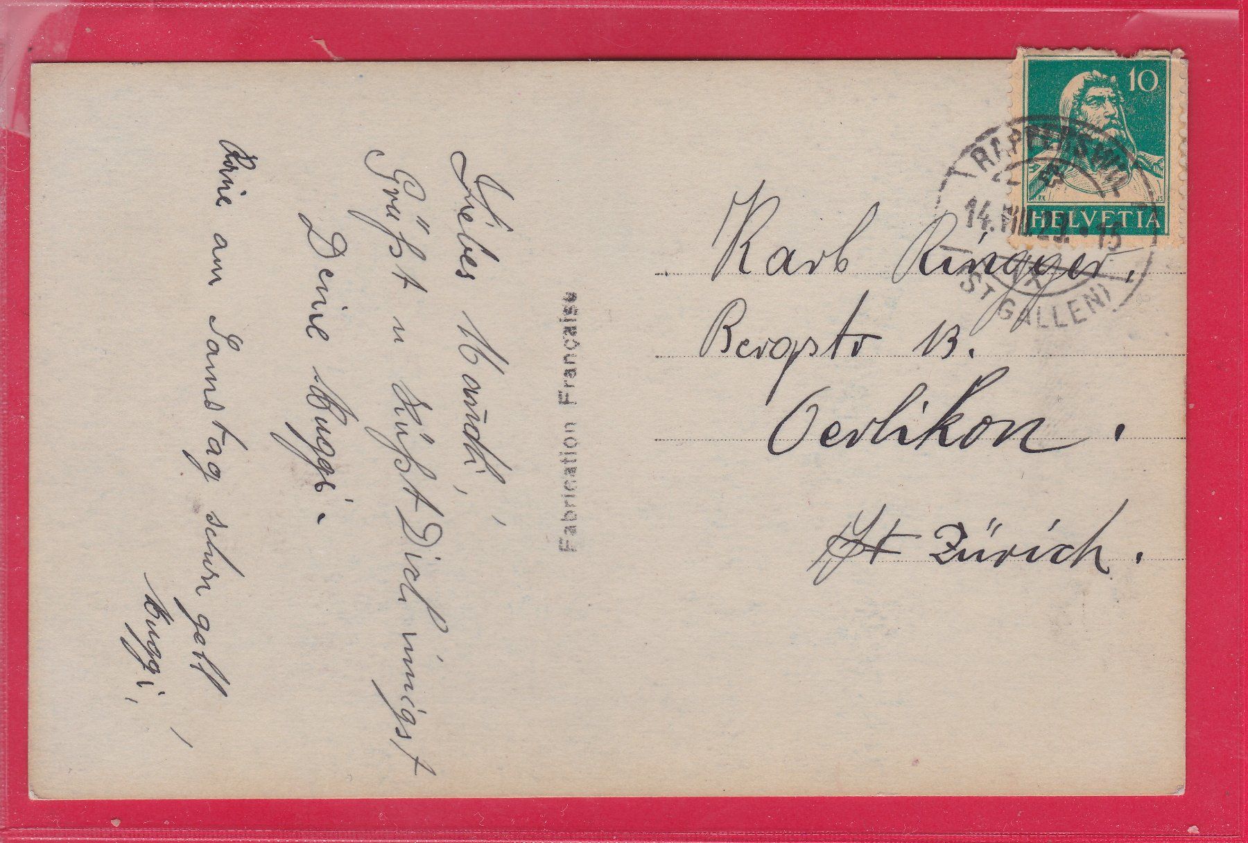 Cartoline postali: JUNGE ROTHAARIGE DAME, 14.8.1923 – Usato da Oberrieden venduto da Gebirgsstelze 1