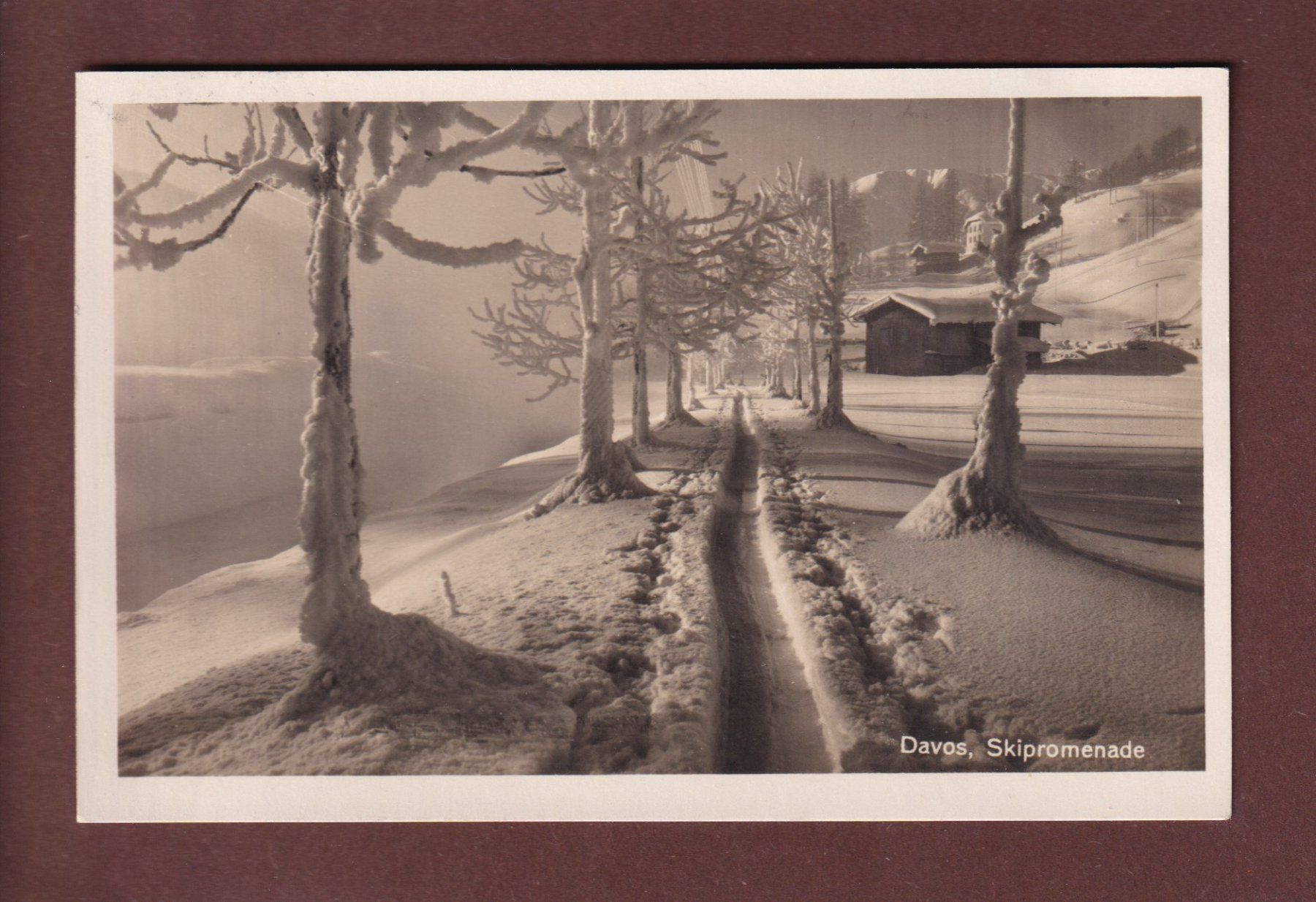 Ansichtskarten: DAVOS - Skipromenade - 1928 – Gebraucht aus Pully von nicecards