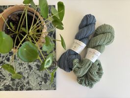 Wolle BC Garn Bio Balance 2 Stränge grün blau neu