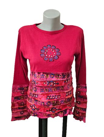 NEU! Boom Baba langarm Shirt Gr. S Hippie Boho Ethno UNIKAT