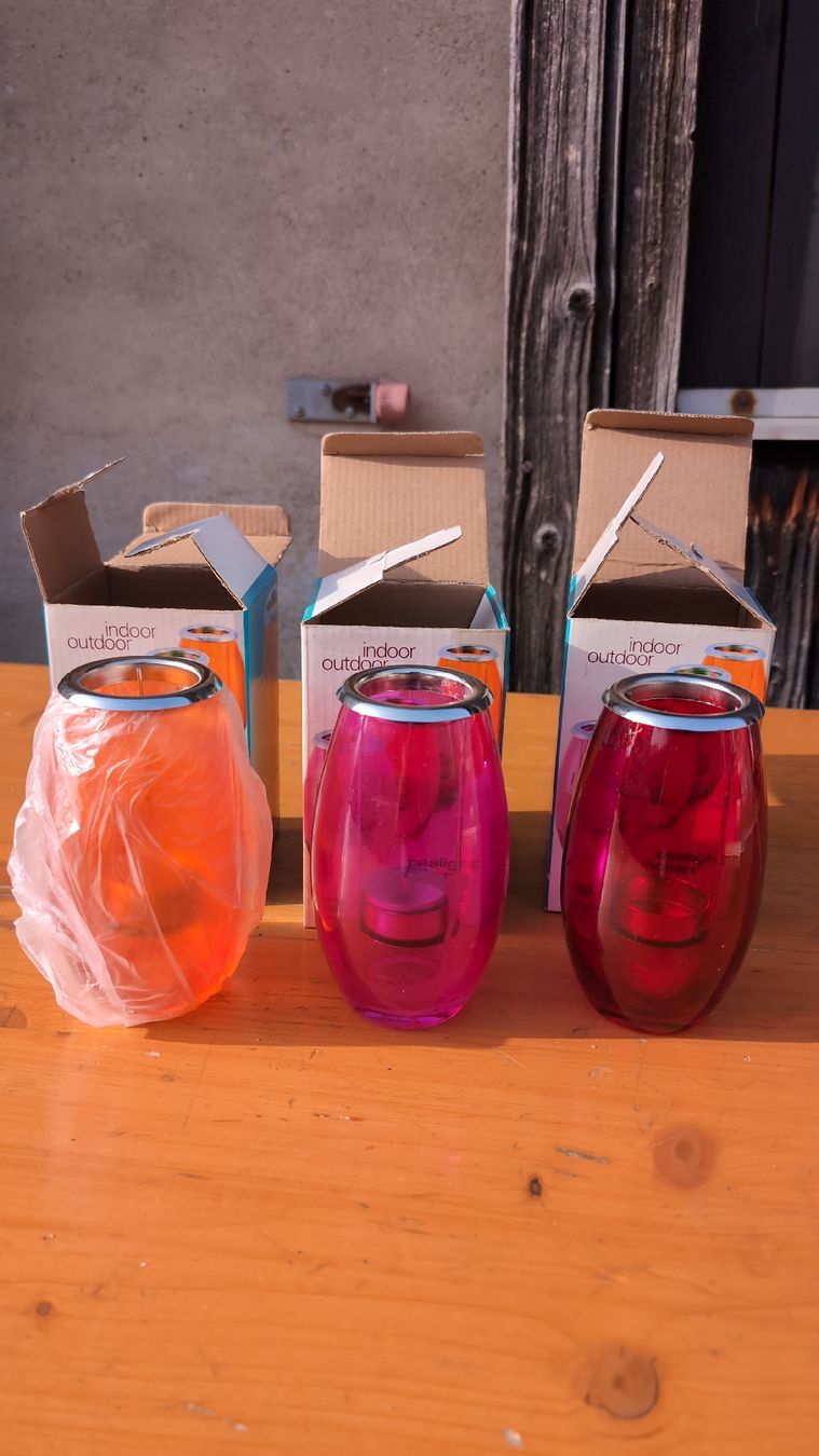 Kerzenständer: 3 Windlichter /Teelichthalter aus Glas – Gebraucht aus Rorschach von Obi-Wan85 1