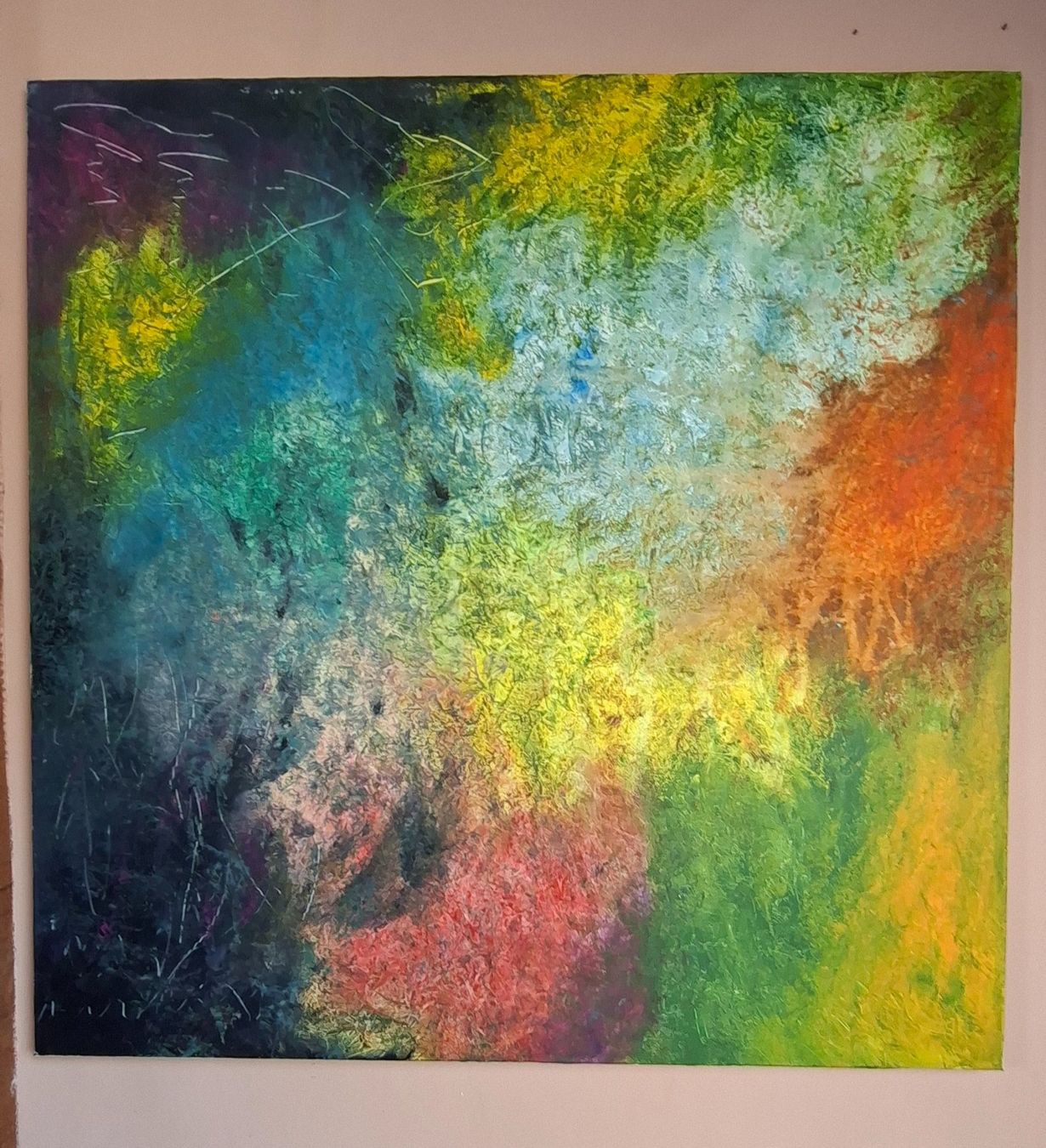Tableaux: Gemälde "Farbträume" handmade 90×90 – Neuf (Voir description) à Riehen par Steinbock1970