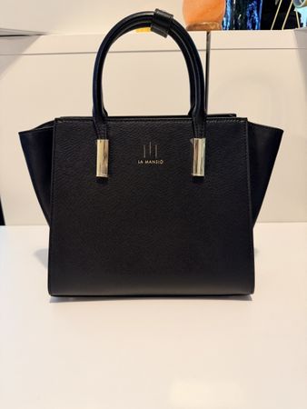 La Mansio Petit M – Saffiano-Leder schwarz, neu