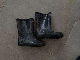 Hunter Rain Boots, Black Glitter, EU 31