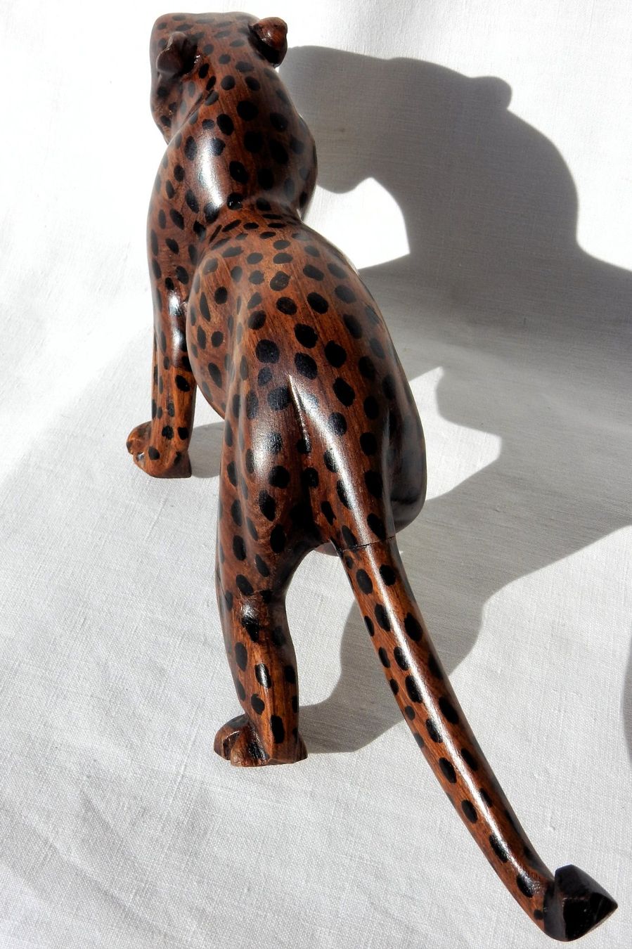 Statuette: **WUNDERSCHÖNE HOLZFIGUR LEOPARD, Deko-Objekt, Rarität!** – Usato da zürich venduto da Heidiho1 5