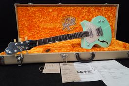 Koll Duo Glide Electric Guitar Surf Green Koffer und Belege