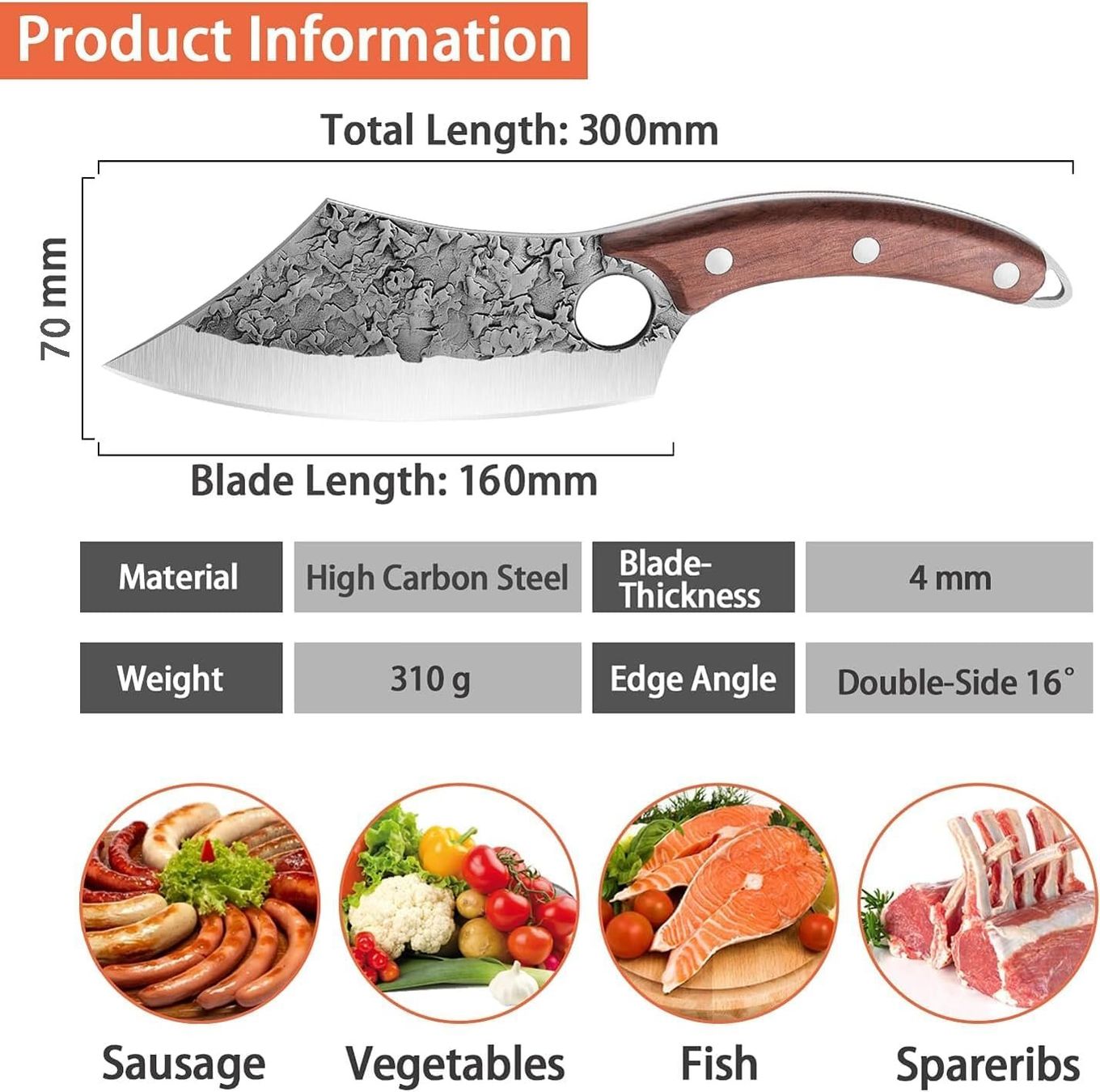Coltelli da cucina: Ausbeinmesser Hackmesser Küchenmesser mit Lederhülle – Nuovo e nell'imballaggio originale da Oberentfelden venduto da abz_l7vm 4