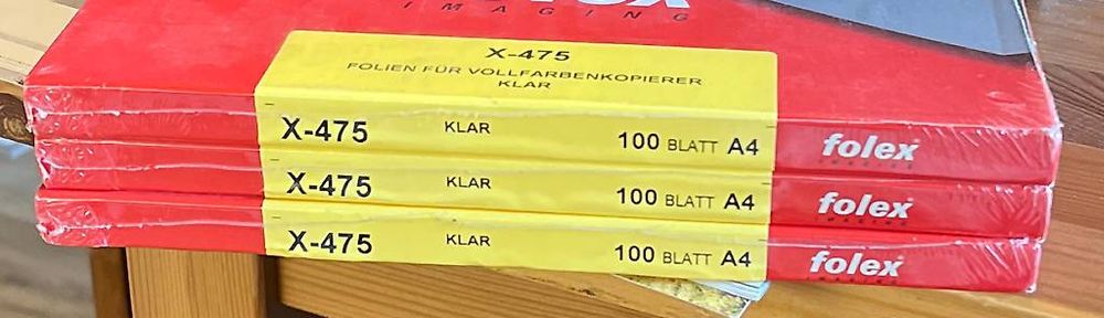 Transparents: Folex Kopierer-Folien DIN A4 – D'occasion à Emdthal par bak_p82z 1