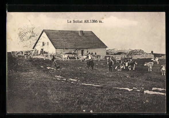 Cartoline postali: AK Travers, Le Soliat, Alm-Hütte, 1908 – Usato da Berlin venduto da bartko-reher