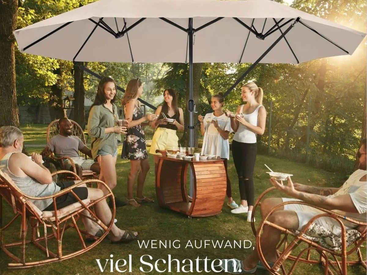 Ombrelloni: Sonnenschirm 460x270cm mit 3 Winddächern ZENVARO – Nuovo e nell'imballaggio originale da Lachen SZ venduto da sw3zzy 5