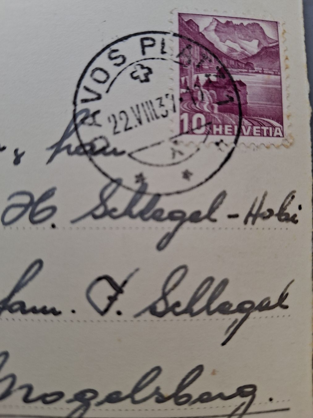 Cartoline postali: Alte Ansichtskarte Davos, Graubünden, 1937 – Usato da Aadorf venduto da Greg19 2