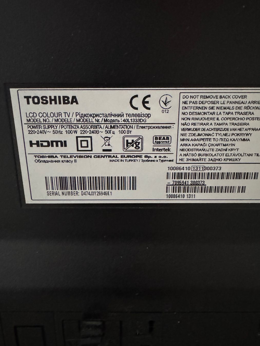 Toshiba Televisori: TOSHIBA TV 40L1333DG – Usato da Frick venduto da isi_yx9b 3