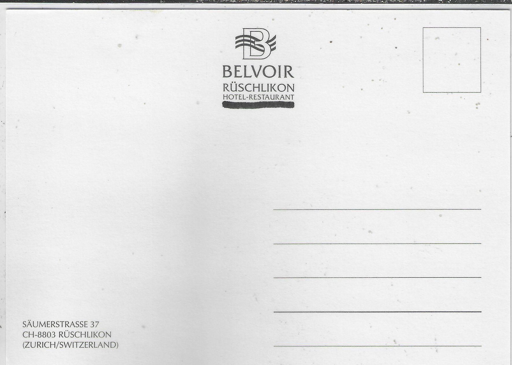 Cartoline postali: Hotel Restaurant Belvoir - Rüschlikon – Usato da Ettingen venduto da Kartenplanet 1