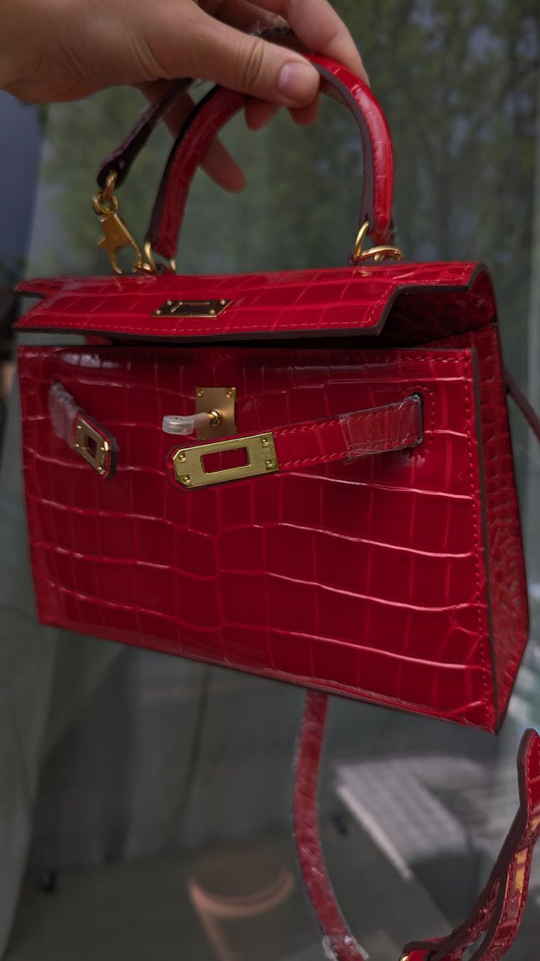 Borse da donna: Wunderschöne Tasche Crocomuster in Kelly Optik – Nuovo (secondo la descrizione) da Zürich venduto da oschance 7