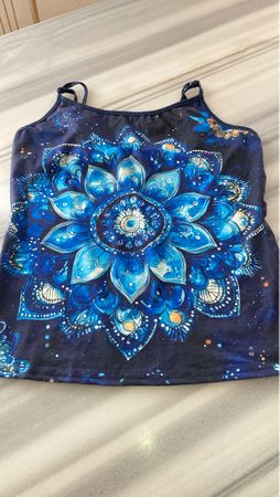Sommer Top mit blauem Mandala Muster,Gr.M nr.4