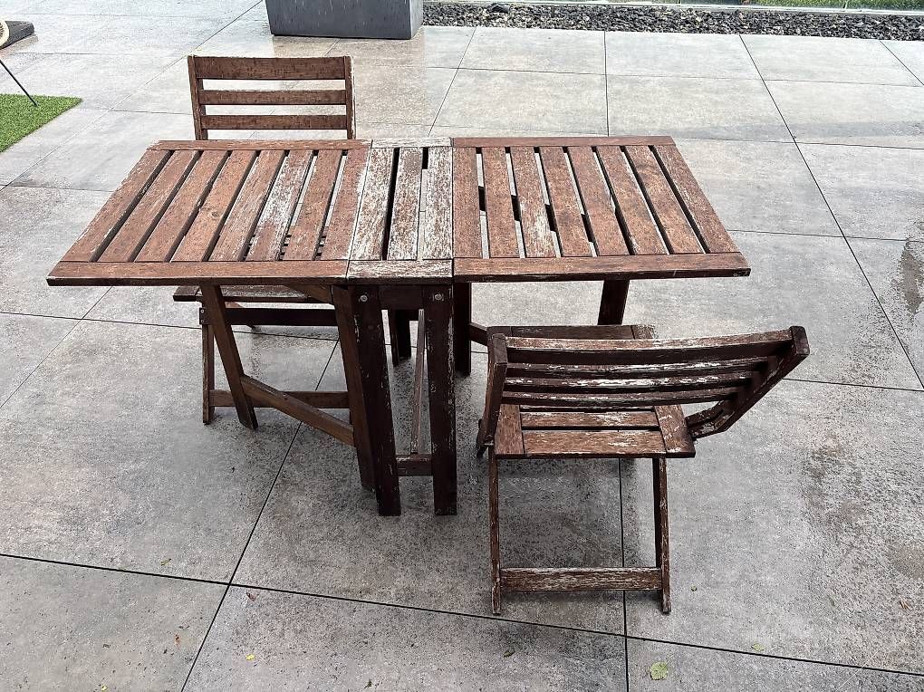 Ikea Set de table et chaises: Table de jardin pliante et chaises en bois IKEA – D'occasion à Bevaix par MPaw 2