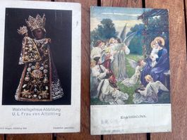 Lot de 2 cartes postales anciennes religieuses en bon état