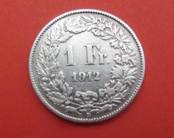 1 Fr. Münze Silber 1912 Münzzeichen B