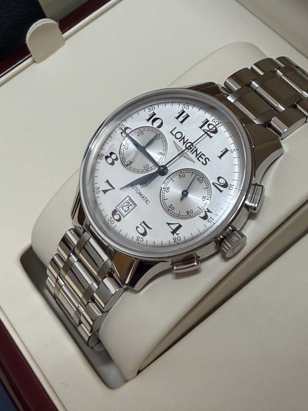 Longines Orologi: Longines Master Collection Chronograph L2.650.4 Box and Pape – Usato da Biel venduto da sml_2vfx