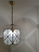 🟢 lustre vintage métal doré + verre Kronleuchter Métal Glas