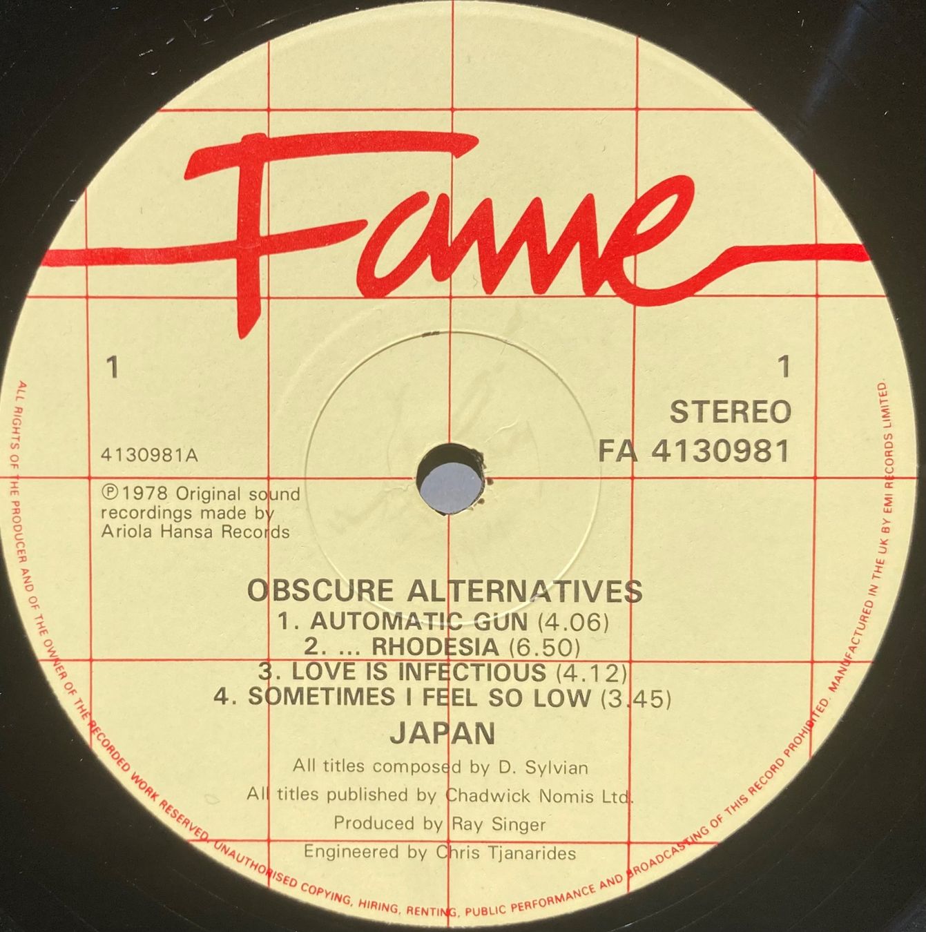 Vinyles: JAPAN - OBSCURE ALTERNATIVES – D'occasion à Poliez-Pittet par Newtown-Records 2