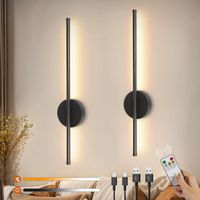 LED Wandlampe Akku 2er Set dimmbar schwarz