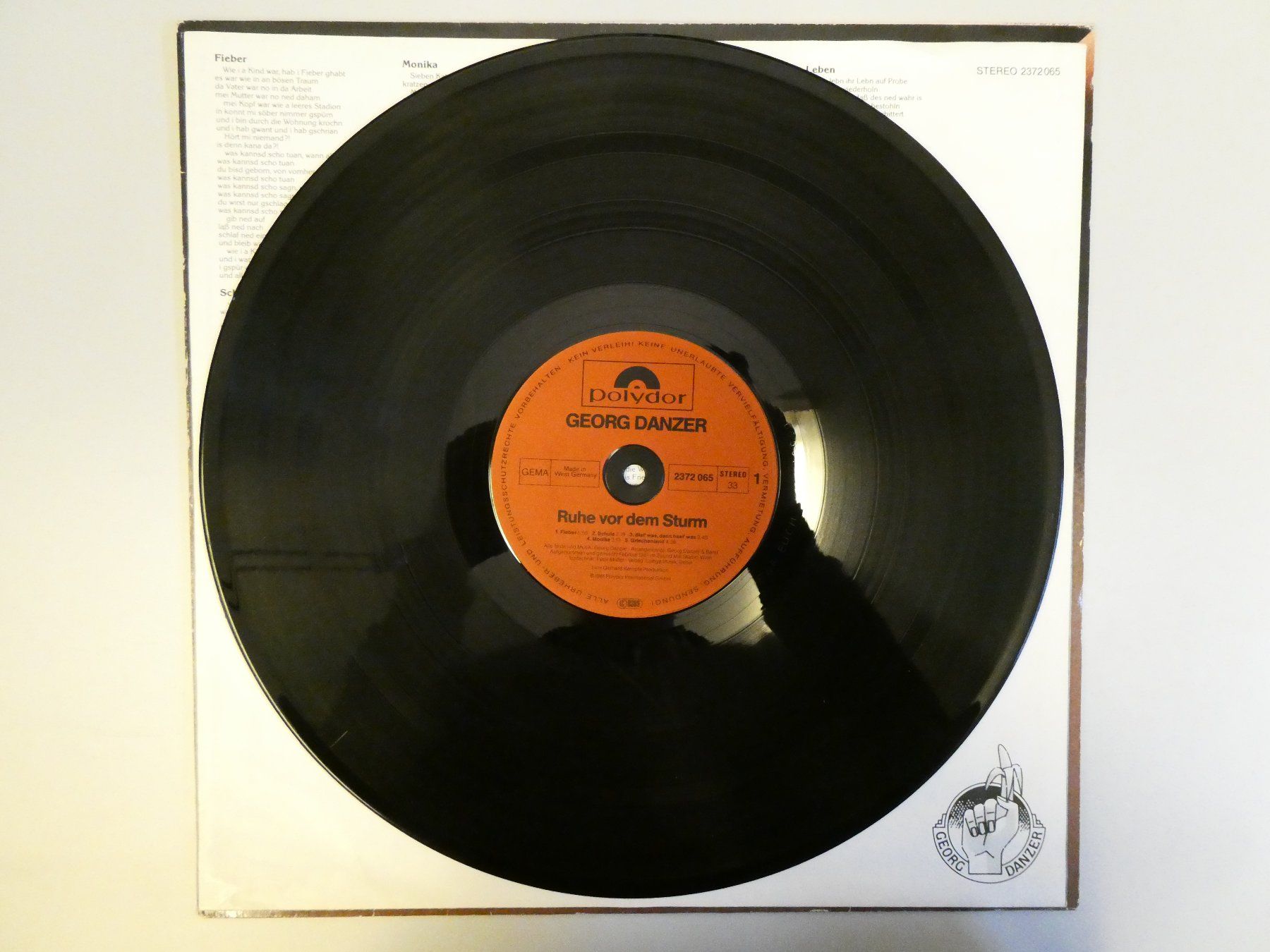 Dischi in vinile: LP "Georg Danzer - Ruhe vor dem Sturm" (VG-) – Usato da Münchenstein venduto da tsp01 2