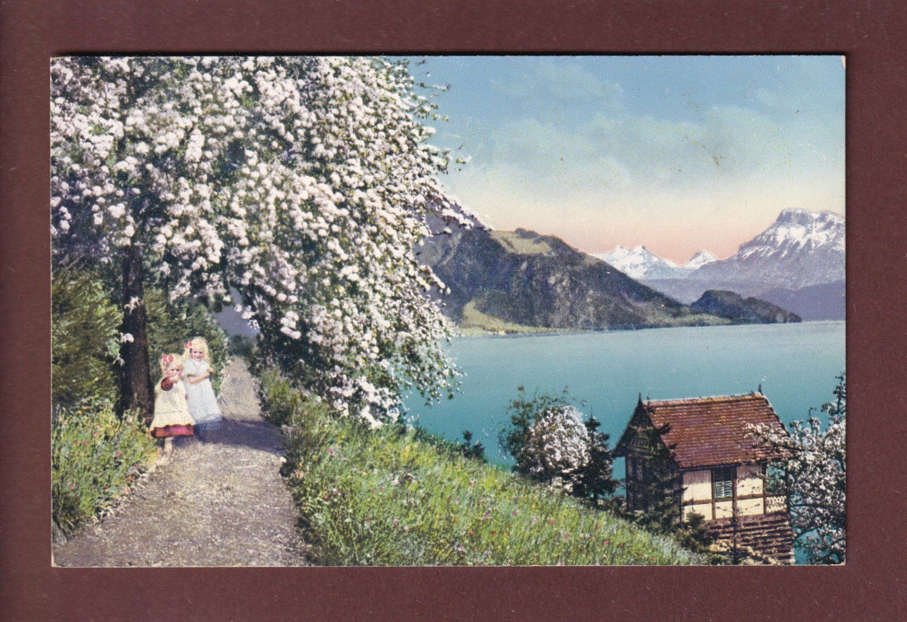 Cartoline postali: LANDSCHAFT - Frühling - Bei Weggis – Usato da Pully venduto da nicecards