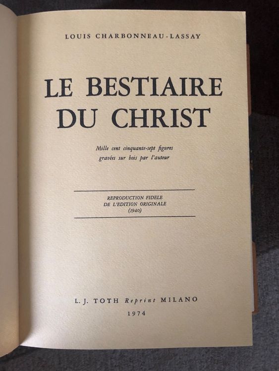 Louis Charbonneau Lassay - LE BESTIAIRE DU CHRIST