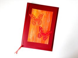 Hochzeitskarte Grusskarte Schmetterlinge rot neu