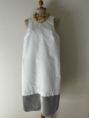 Robe ETIENNE DEROEUX blanc rayures noires taille S