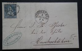 1863 Faltbrief von Winterthur nach Hombrechtikon