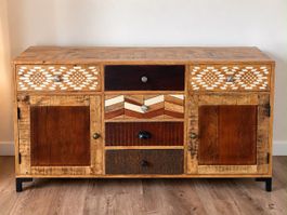 Sideboard aus Holz Vintage / Boho-Styl 