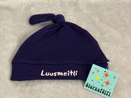"Luusmeitli" Babymütze, Gr. 0-9 Monate, Neu!