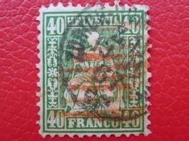 Sitzende Helvetia, Nr.34 mit Bahnpost & Rötel-Stempel.