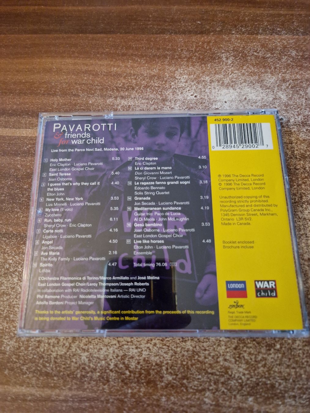 CD: Various  - Pavarotti & Friends For War Child – Usato da Wattenwil venduto da Mage66 1