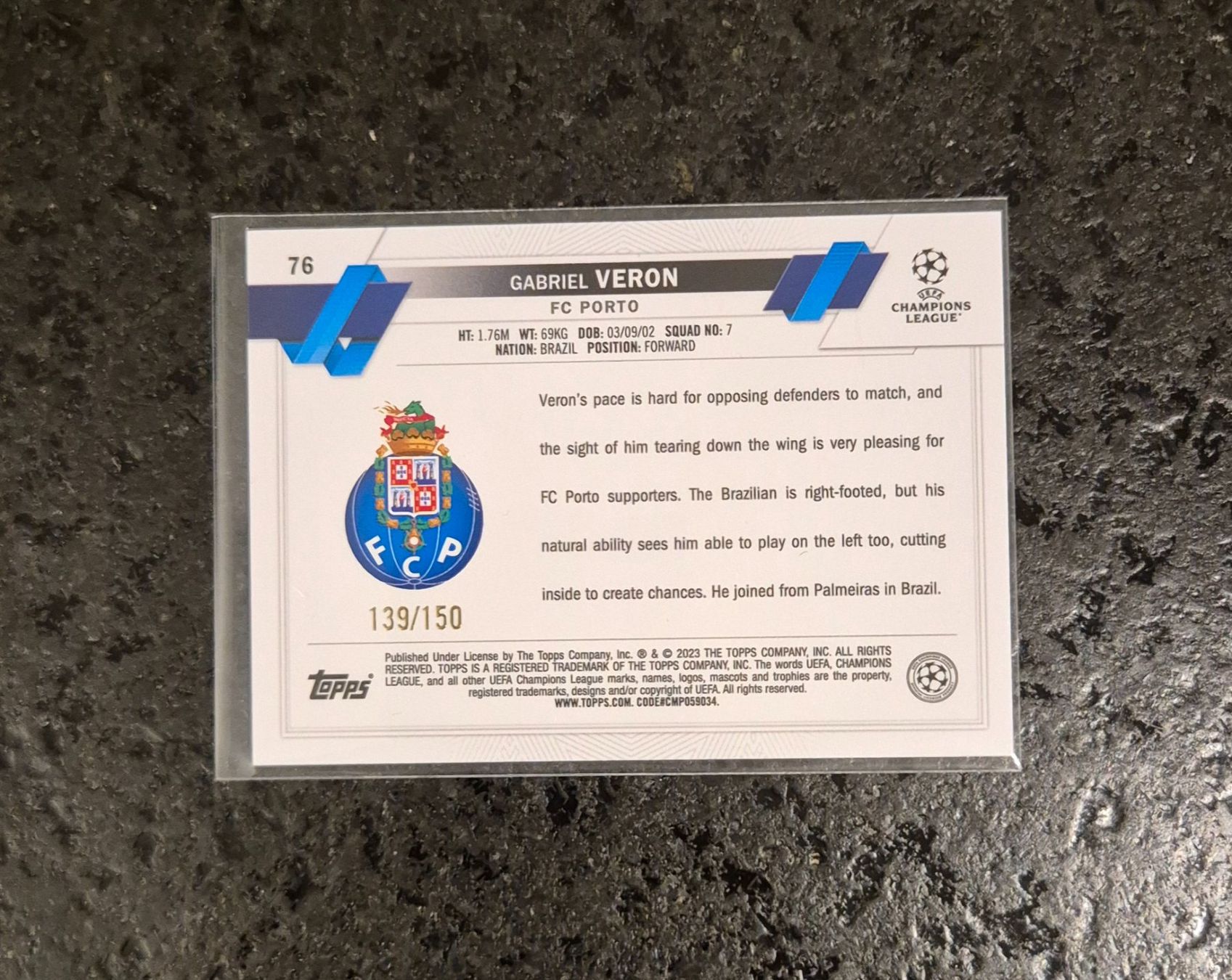 Topps Sammelbilder & Trading cards: Gabriel Veron RC /150 - Porto - Topps – Neu (gemäss Beschreibung) aus Burg AG von Danoe 1