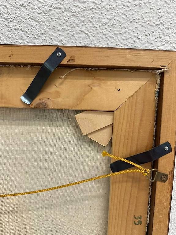 Dipinti: Vintage Tiergemälde Elefantenmutter Jungtier auf Leinwand – Usato da Obernau venduto da Arche_Noah_Brocki 6