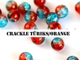 Glasperle 4mm türkis/orange