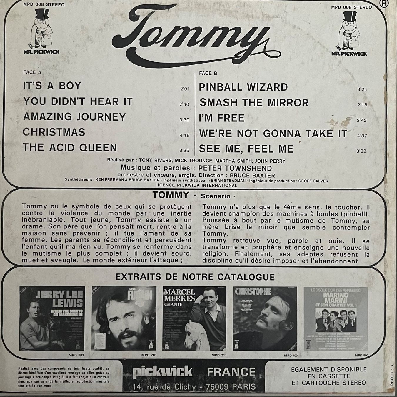 Dischi in vinile: EXTRAITS DE L'OPERA - ROCK TOMMY - 33 Tours – Usato da Bussigny venduto da vinyl-pas-cher 1