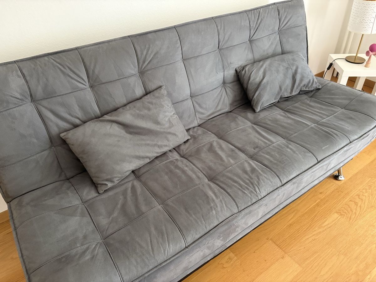 Sofas: Sofa bed grey fabric used with cushions – Gebraucht aus Bern von and_5cyz 1
