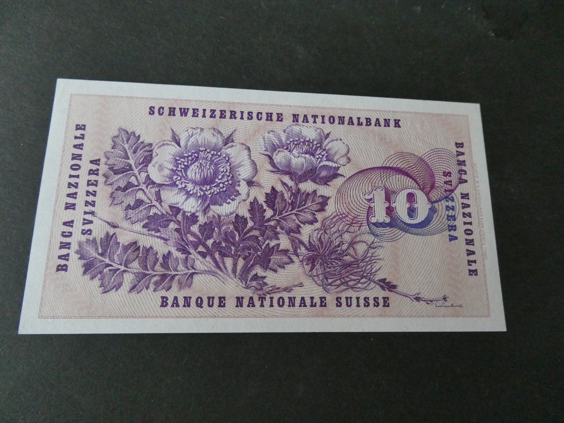 Banknoten: Schweiz 1972, 10 Franken   - ungefaltet – Gebraucht aus Hinterforst von Rohusri 1