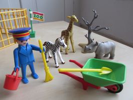 Playmobil:Kleinzoo/Affenfamilie/Baby-Giraffe/-Nashorn/-Zebra