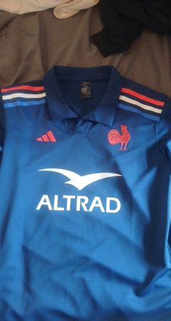 Maillot rugby Adidas France bleu taille L état neuf
