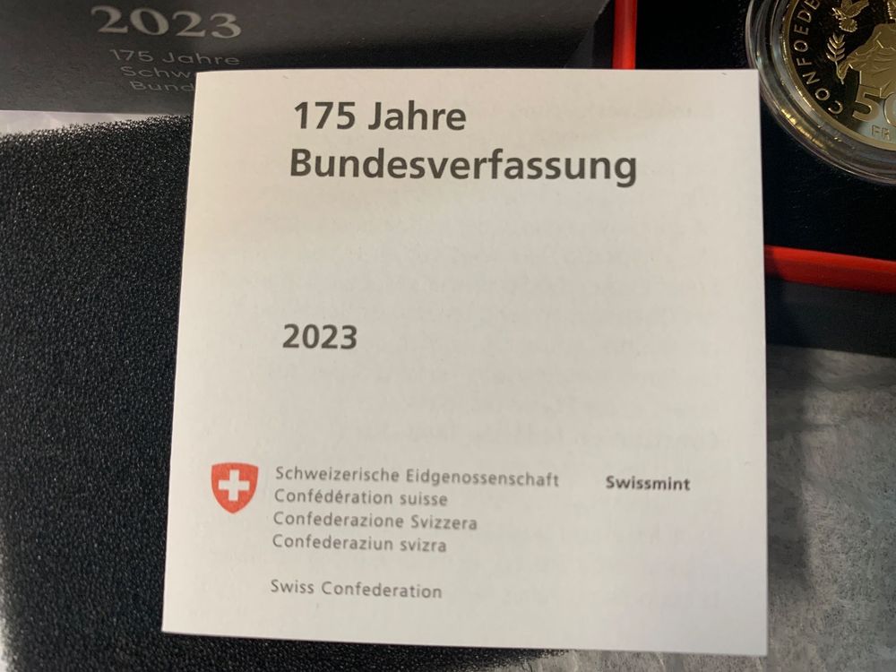 Goldmünze «175 Jahre Bundesverfassung» 50.- Ausverkauft | Kaufen Auf ...