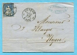 Faltbrief von Genève nach Nyon 1862