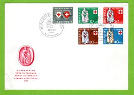 PP 1957 FDC Wappen + Sinnbild/Barmherzigkeit SBK 60.--
