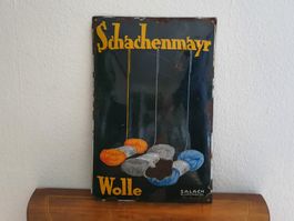 Altes Emailschild Schachenmayr Wolle Emaille Schild Vintage
