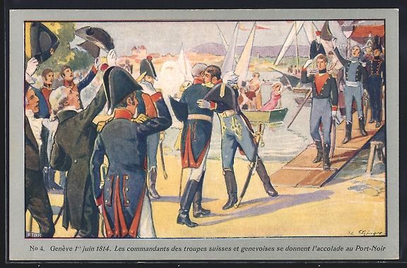 Ansichtskarten: Genève, Les commandants des troupes sui – Gebraucht aus Berlin von bartko-reher
